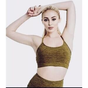 Joy Lab Olive Green Racer Back Spaghetti Strap Sports Bra Medium